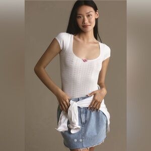 Anthropologie Seamless Pointelle Bodysuit